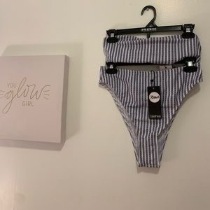 High waist bikini solid swimsuit wrap swimwear